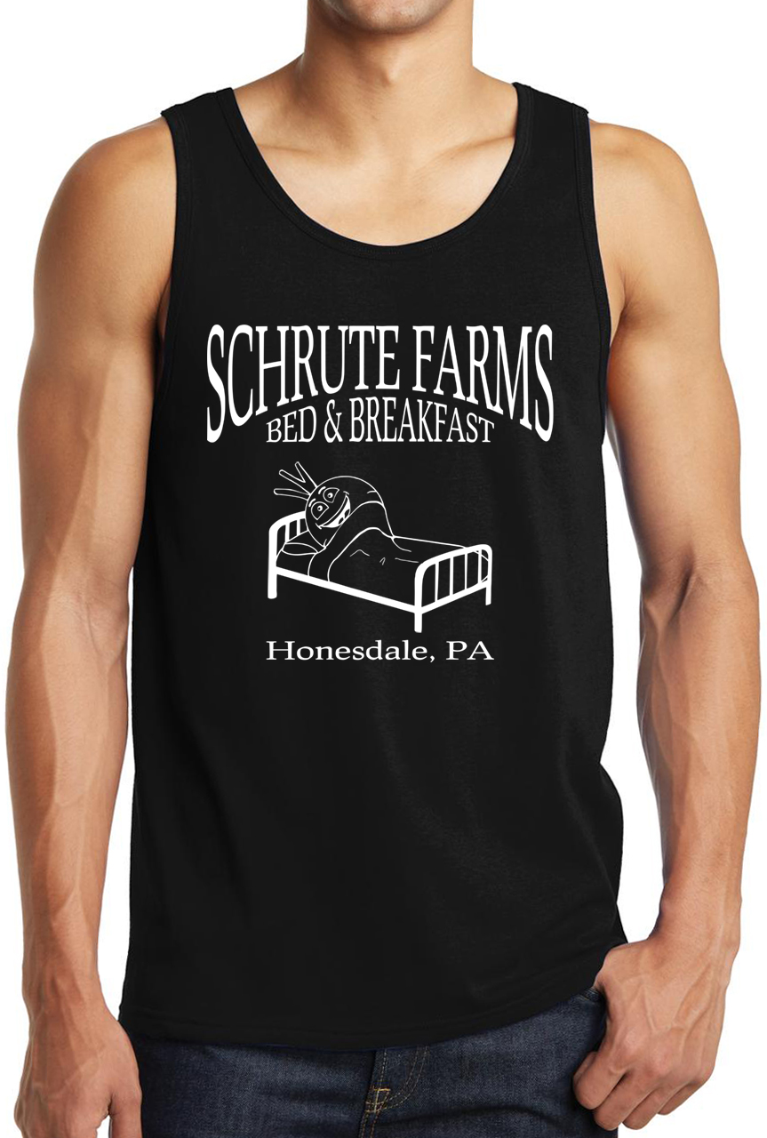 Schrute Farms Beets Bed and Breakfast Tank Top Muscle Fitness Shirt Dwight Retro - Picture 32 of 38