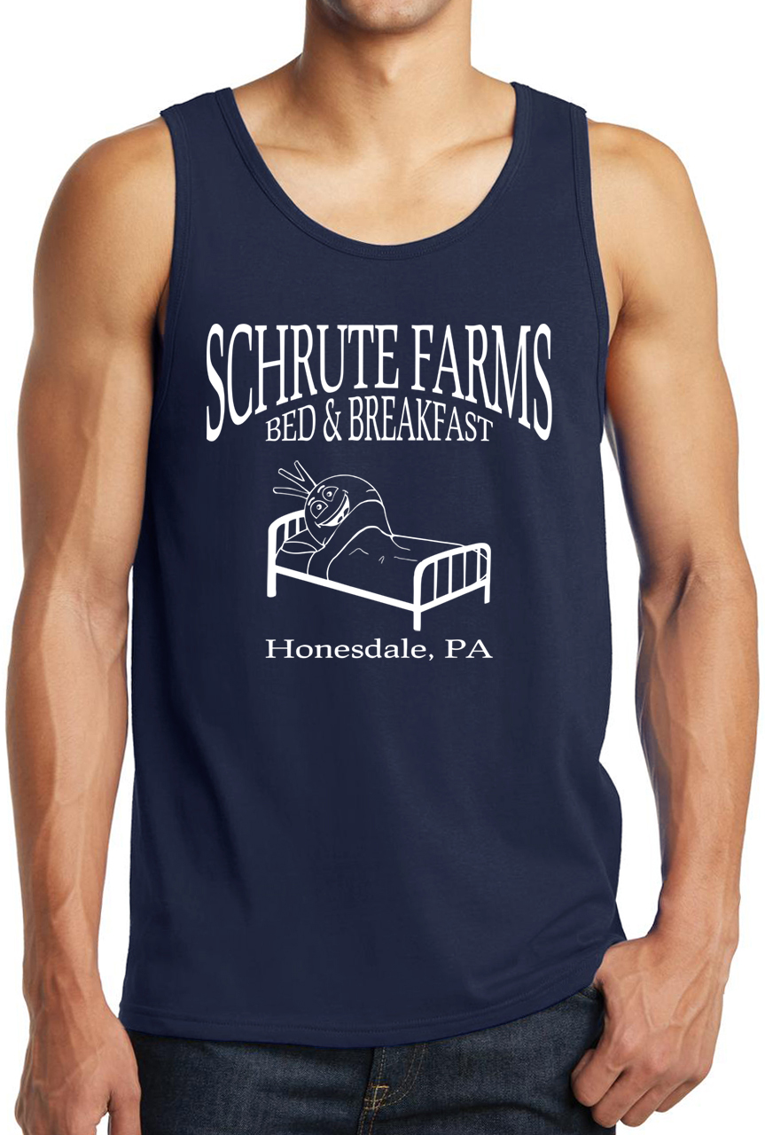 Schrute Farms Beets Bed and Breakfast Tank Top Muscle Fitness Shirt Dwight Retro - Picture 3 of 38