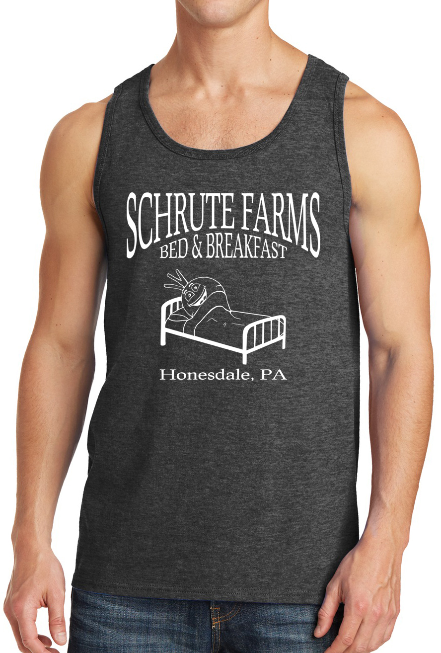 Schrute Farms Beets Bed and Breakfast Tank Top Muscle Fitness Shirt Dwight Retro - Picture 25 of 38