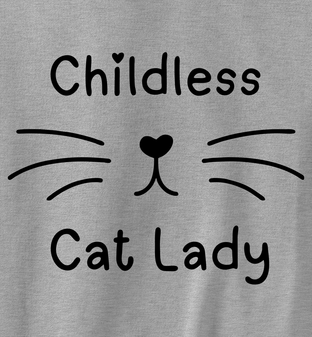 Childless Cat Lady Fleece Sweatshirt Sweater Top for Women - Picture 4 of 16