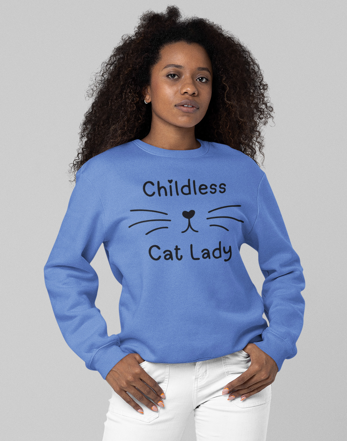 Childless Cat Lady Fleece Sweatshirt Sweater Top for Women - Picture 14 of 16