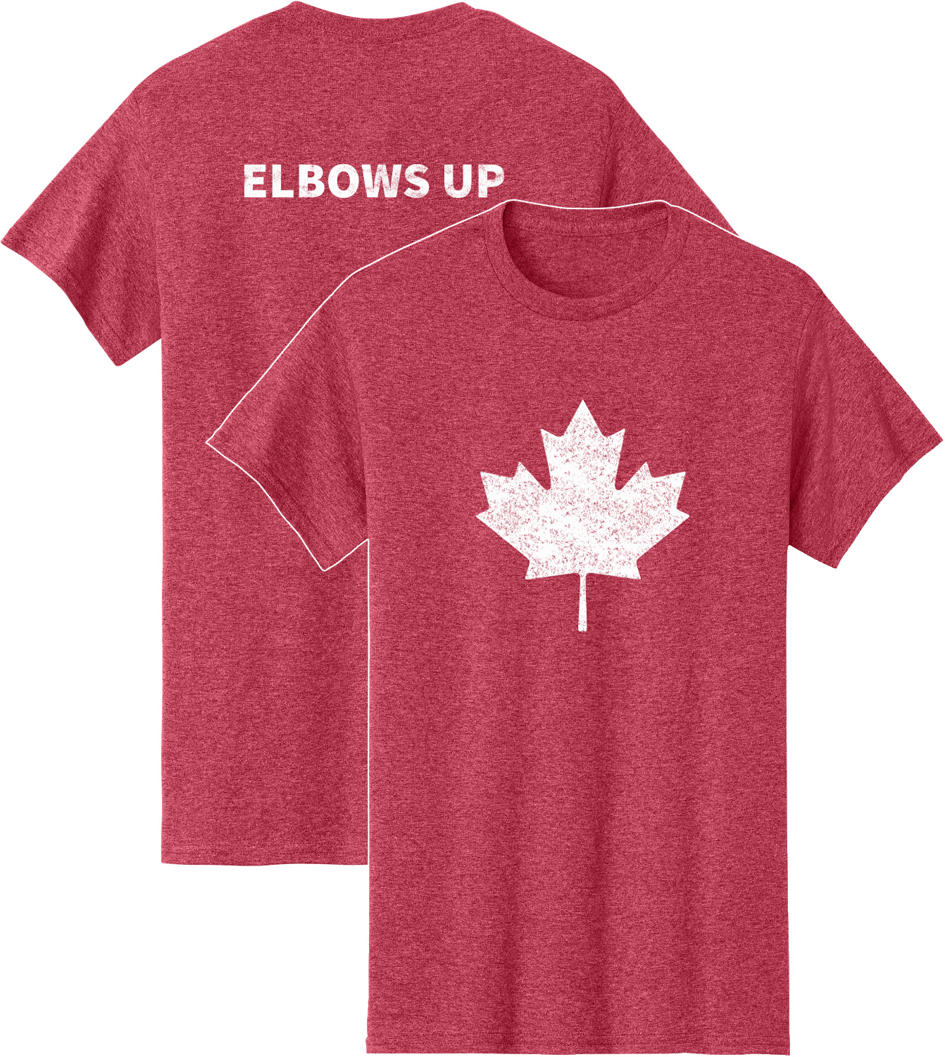 Maple Leaf Elbows Up Canada Pride Front And Back Print Adult Unisex T-Shirt