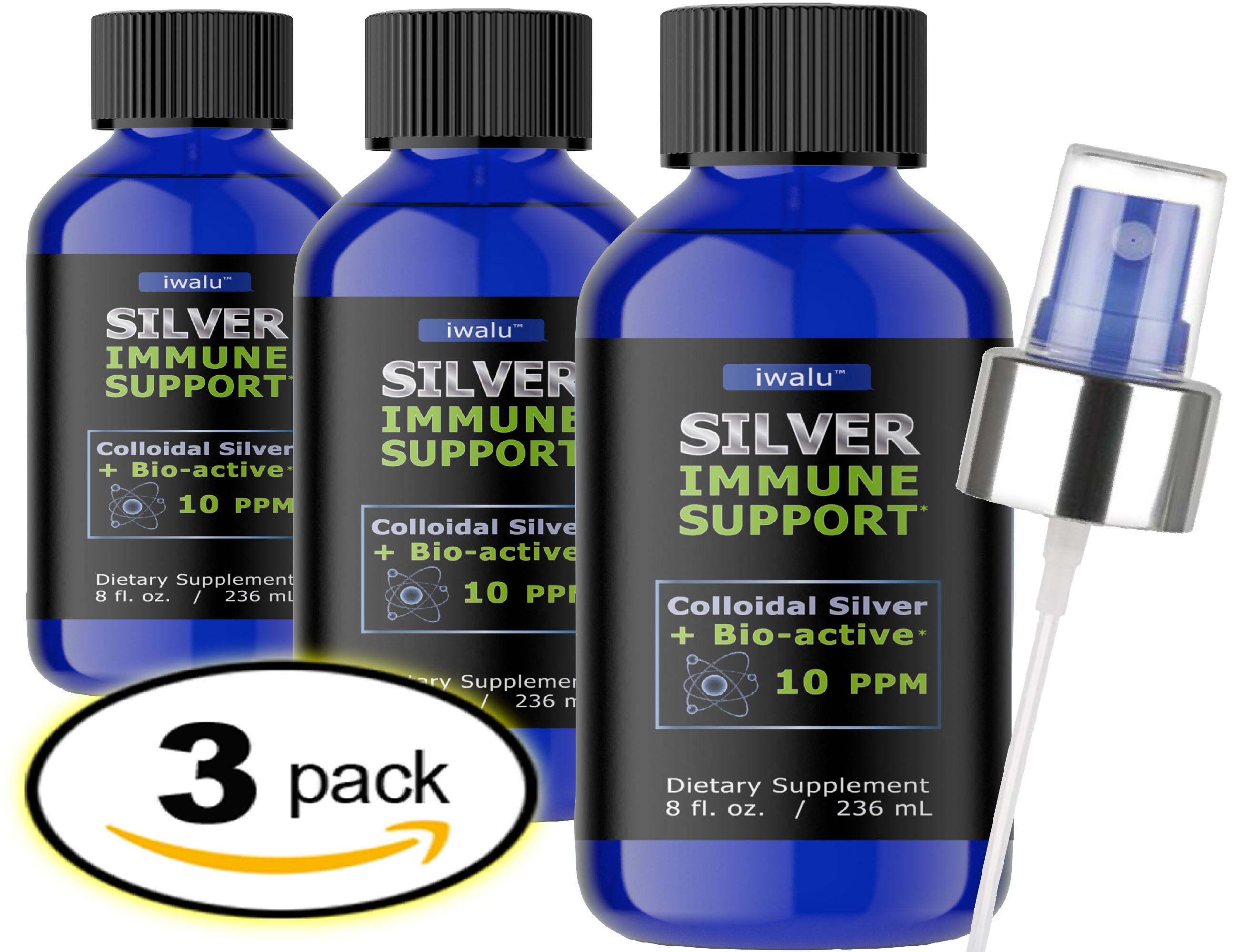 COLLODIAL SILVER LIQUID SPRAY Immunity 8 OZ COLLOIDAL SILVER SPRAY