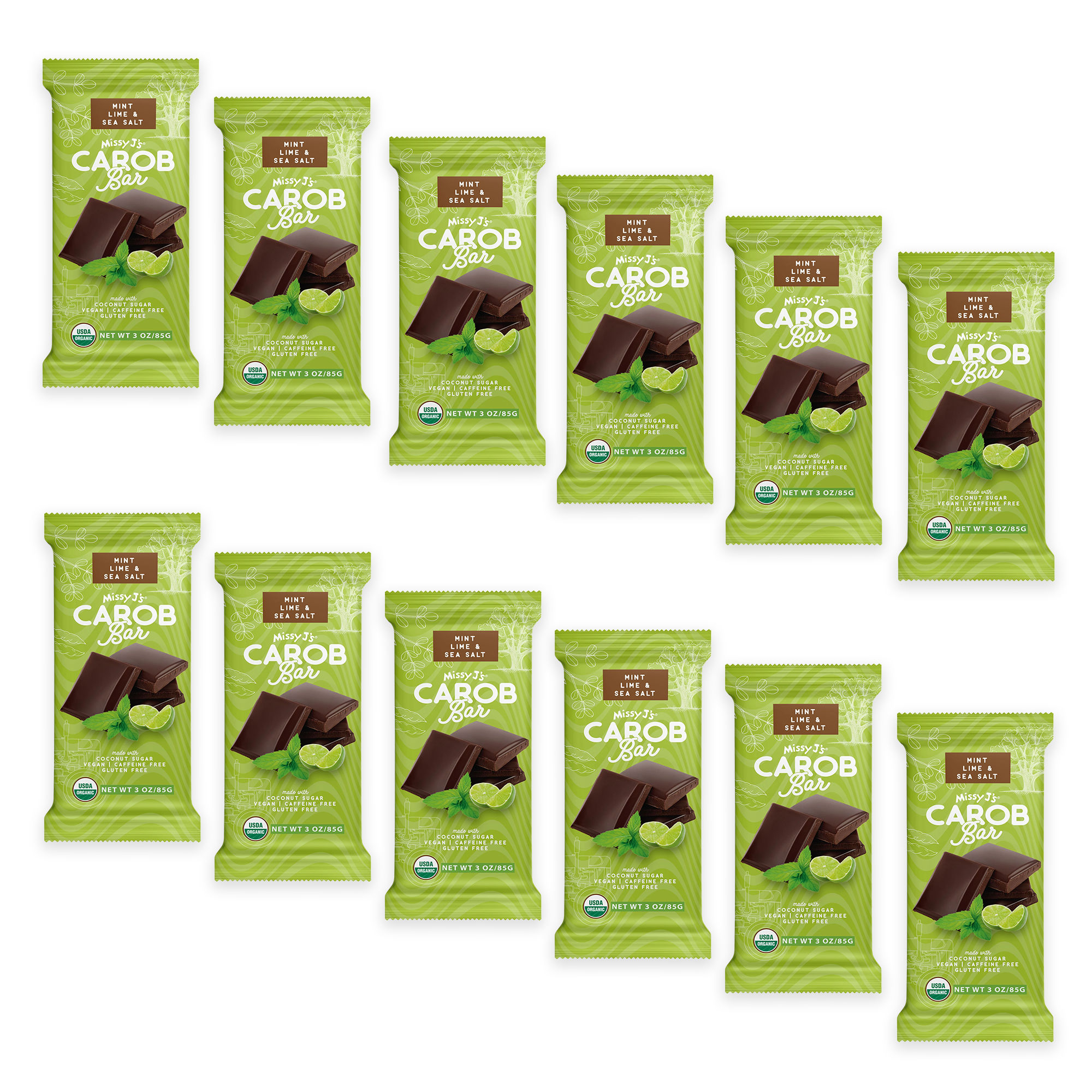 Missy J's Organic Carob Mint, Lime & Sea Salt Candy Bar | Health Delicious Food - Picture 5 of 5