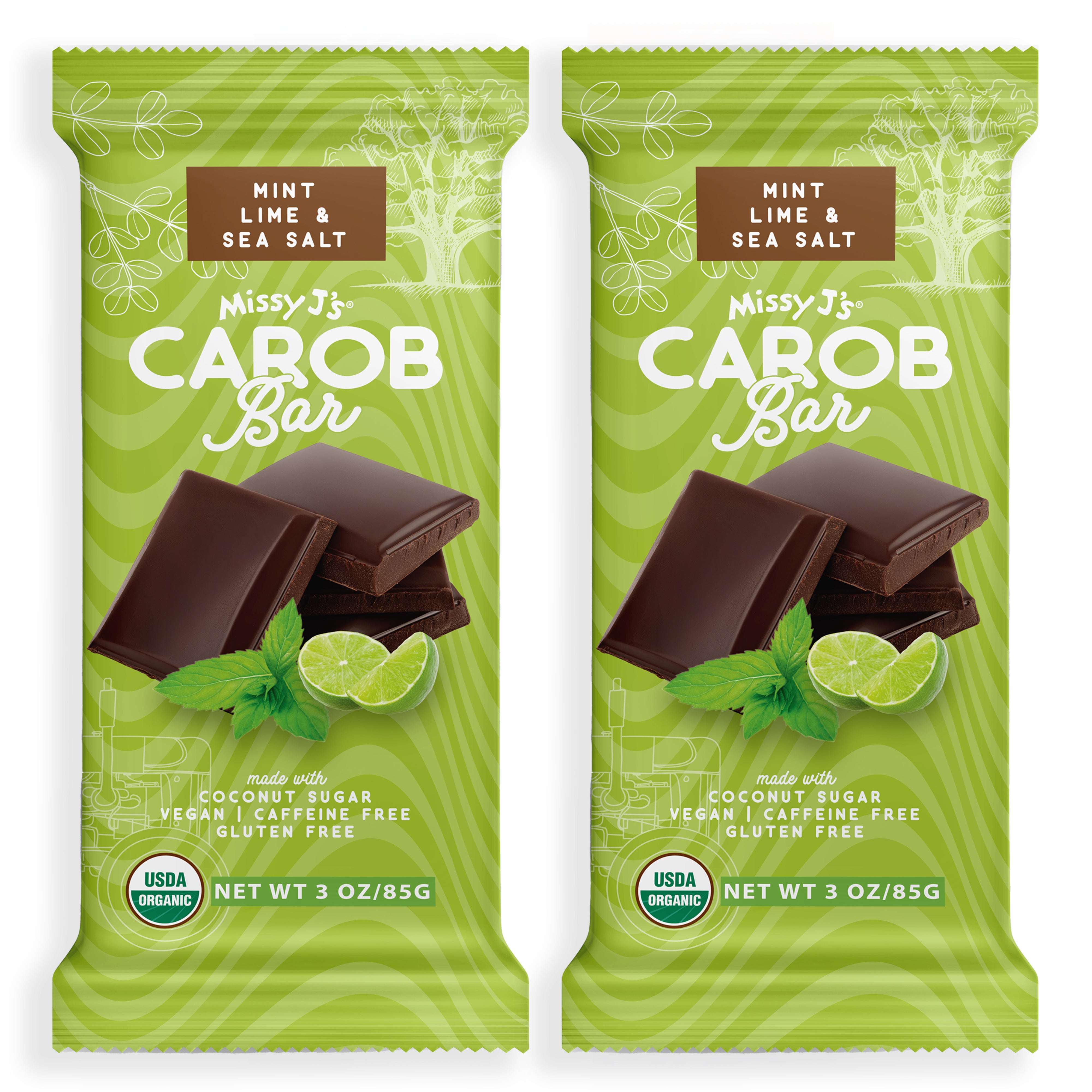 Missy J's Organic Carob Mint, Lime & Sea Salt Candy Bar | Health Delicious Food - Picture 3 of 5