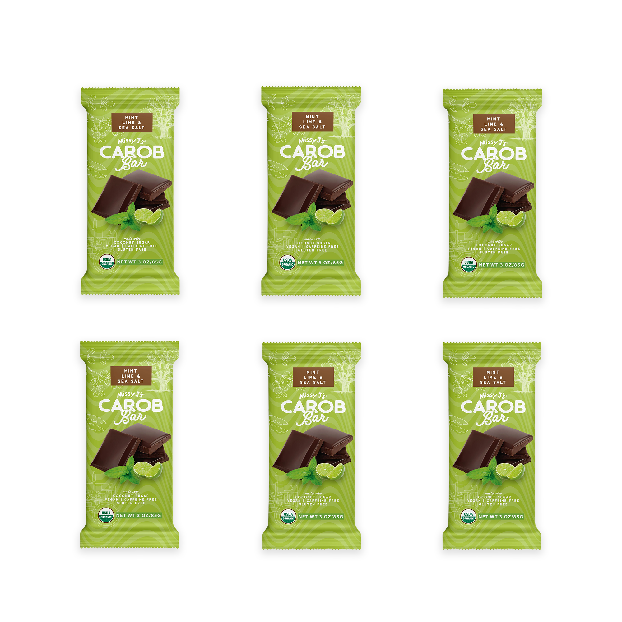 Missy J's Organic Carob Mint, Lime & Sea Salt Candy Bar | Health Delicious Food - Picture 4 of 5