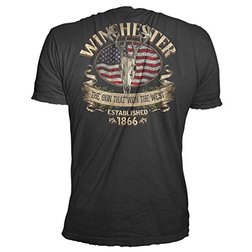 T-shirt uomo ufficiale Winchester cotone Southern Rebel Skull grafica (nero) - Foto 5 di 8