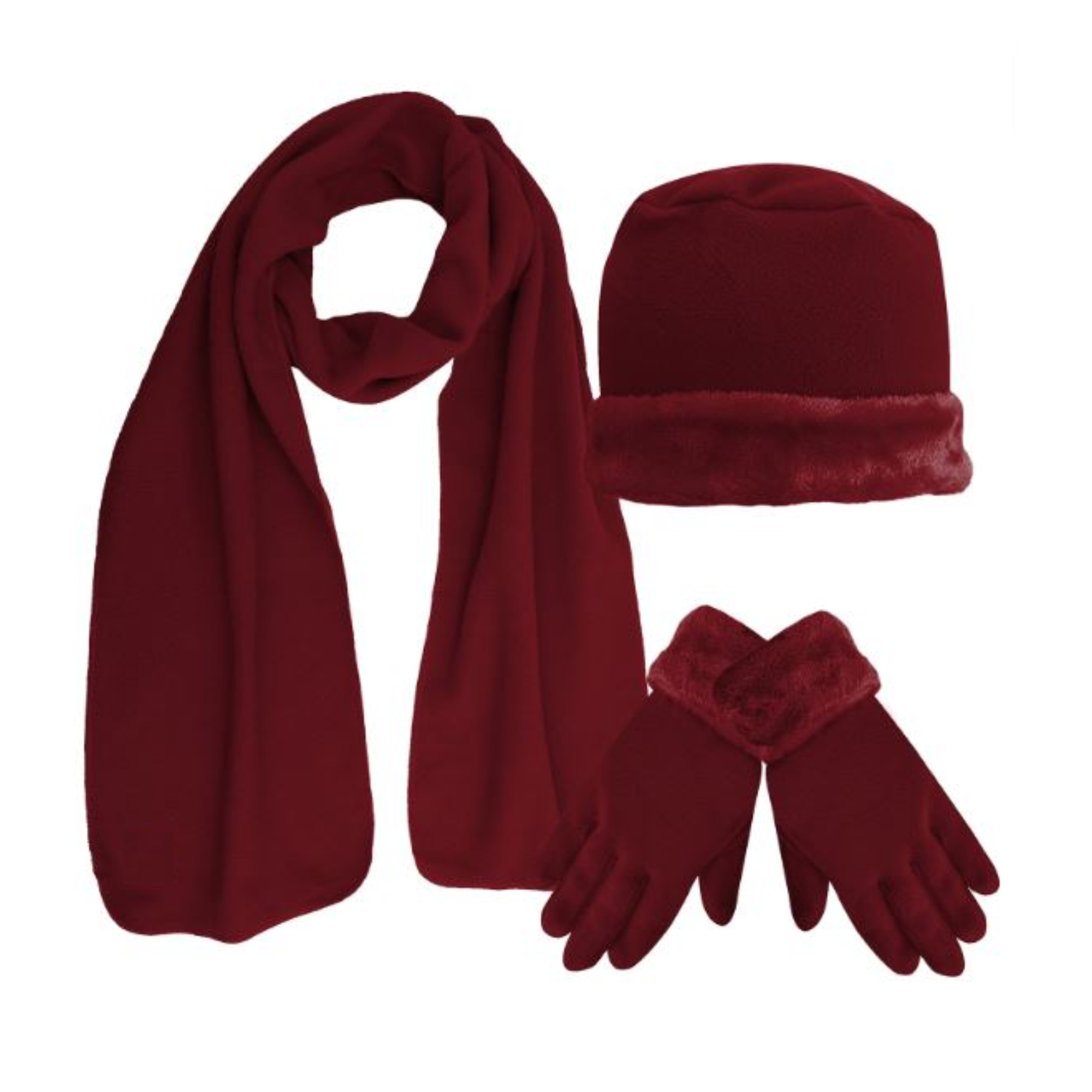 Womens Winter Cable Plush Warm Fleece Lined Knit Gloves & Headband 2 Pieces Set Women Girls Sherpa 3PC Fleece Lined Mohair Knit Hat Gloves  main image 3