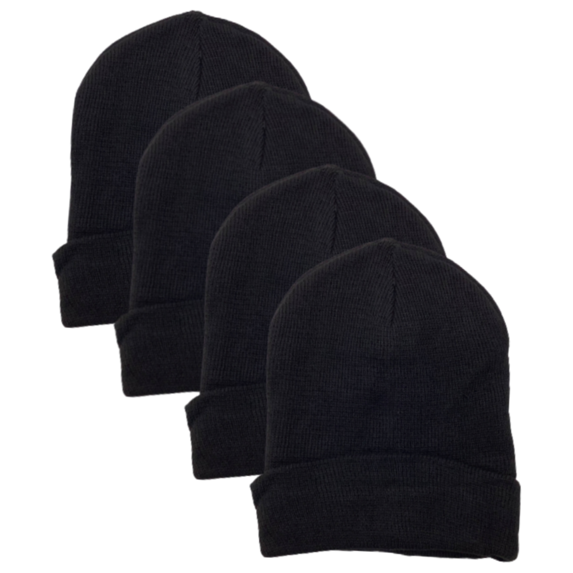 4 Pack Men's Thermal Fleece Lined Winter Insulated Cuff Beanie Hat - 第 34/35 張圖片
