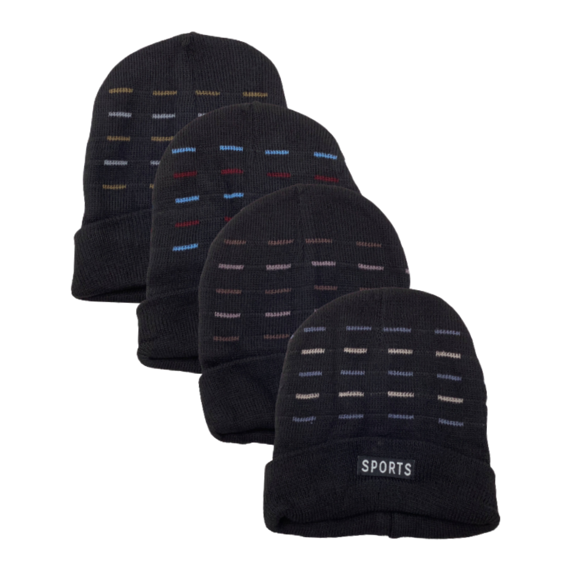 4 Pack Men's Thermal Fleece Lined Winter Insulated Cuff Beanie Hat - 第 22/35 張圖片