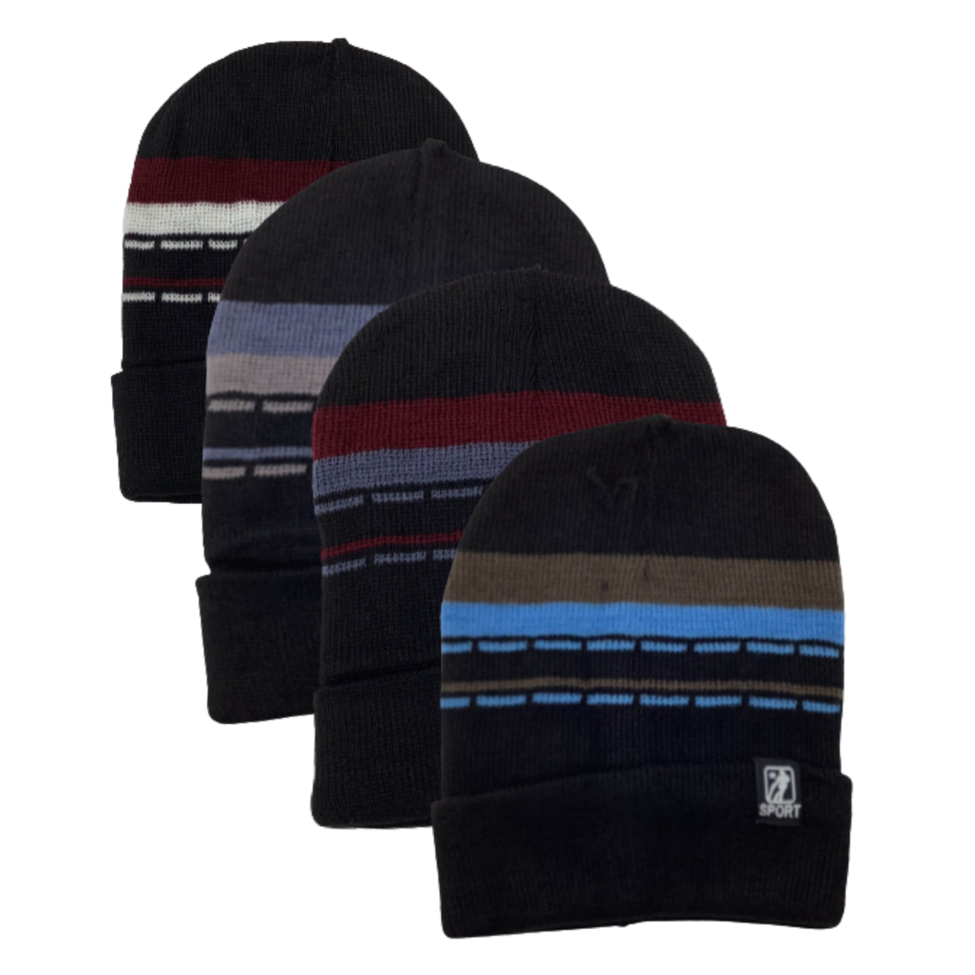 4 Pack Men's Thermal Fleece Lined Winter Insulated Cuff Beanie Hat - 第 10/35 張圖片