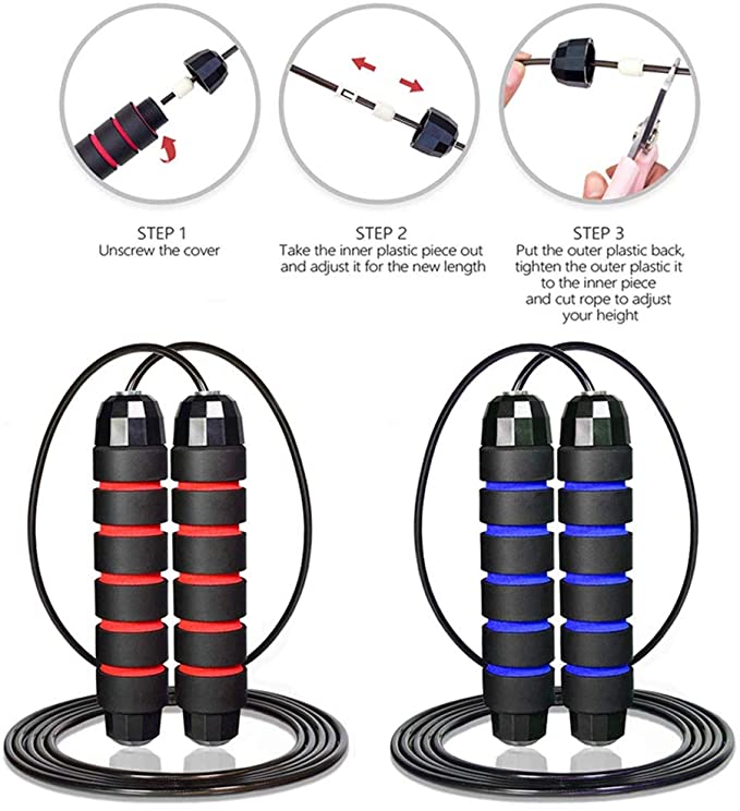 Adjustable Jump Rope for Workout, Fitness Jump Rope for Men Women and Kids Speed - Picture 9 of 25