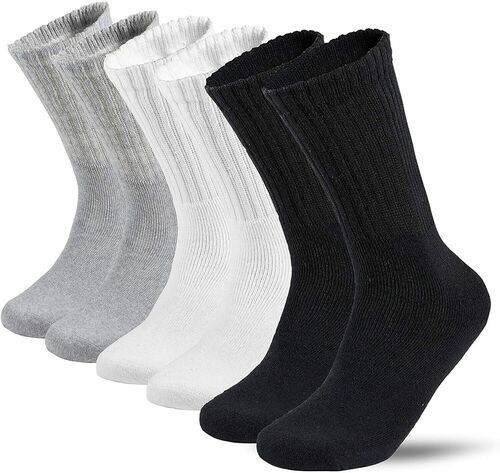 Lote de 3-12 pares de calcetines para mujer deportes lisos atléticos trabajo tripulación lisa talla 9-11 - Imagen 12 de 12