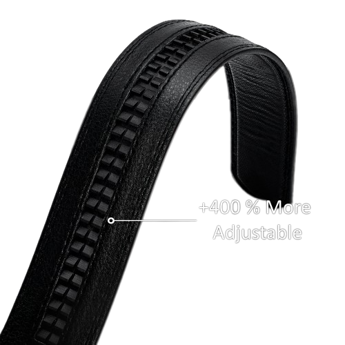 2Pack Men Leather Ratchet Belt Adjustable Dress Belts with Click Sliding Buckle - Picture 9 of 15