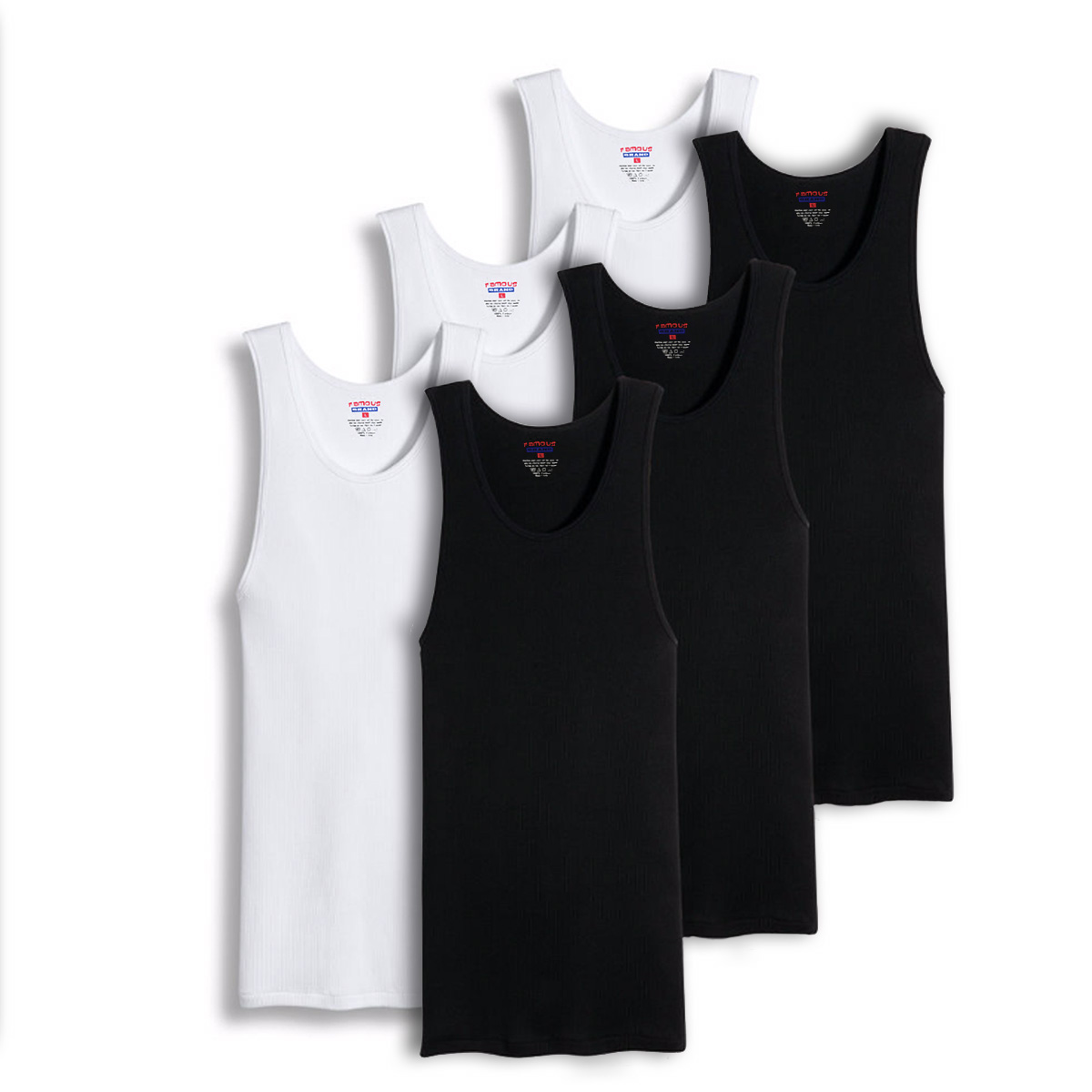 3 6 Packs Mens 100 Cotton Tank Top Wife Beater A Shirt Undershirt Ribbed Black Ebay