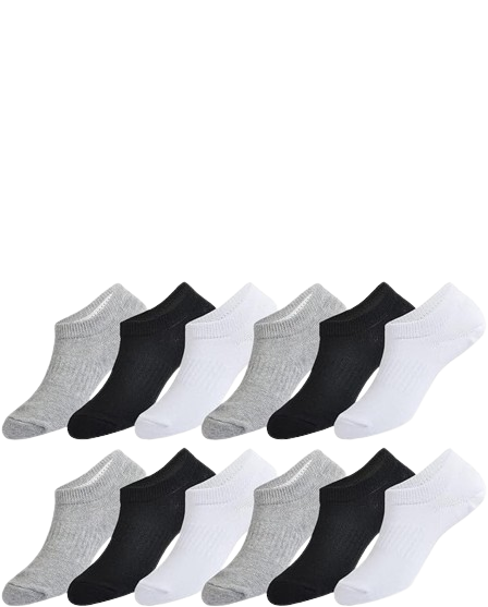 Everlast Kid's Assorted 7 Pair Low Cut Black White Ankle No show Socks 6-3 - Picture 13 of 14