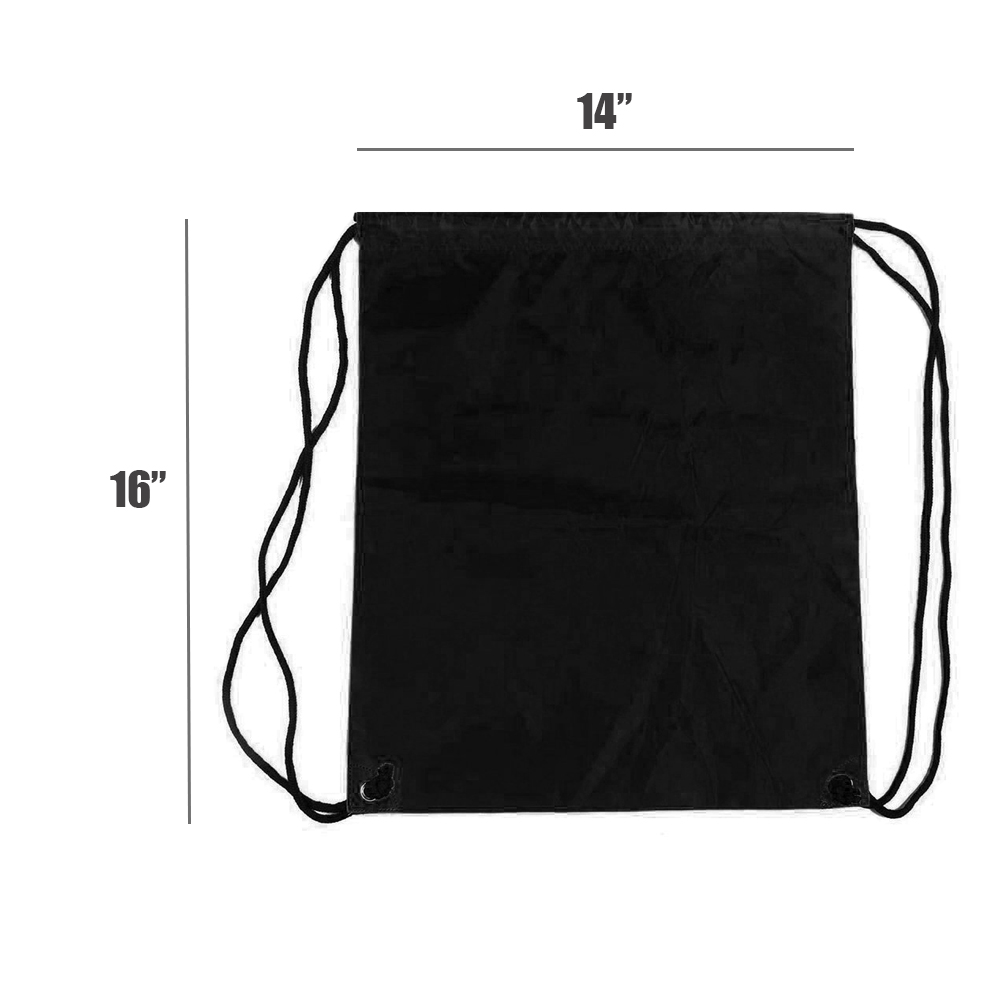plain black drawstring bolsa