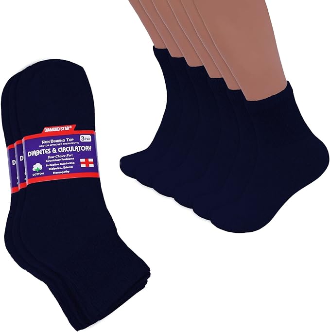Para hombre 3-12 pares de calcetines de tobillo para diabéticos de apoyo a la salud, no fijos y de ajuste suelto - Imagen 42 de 43