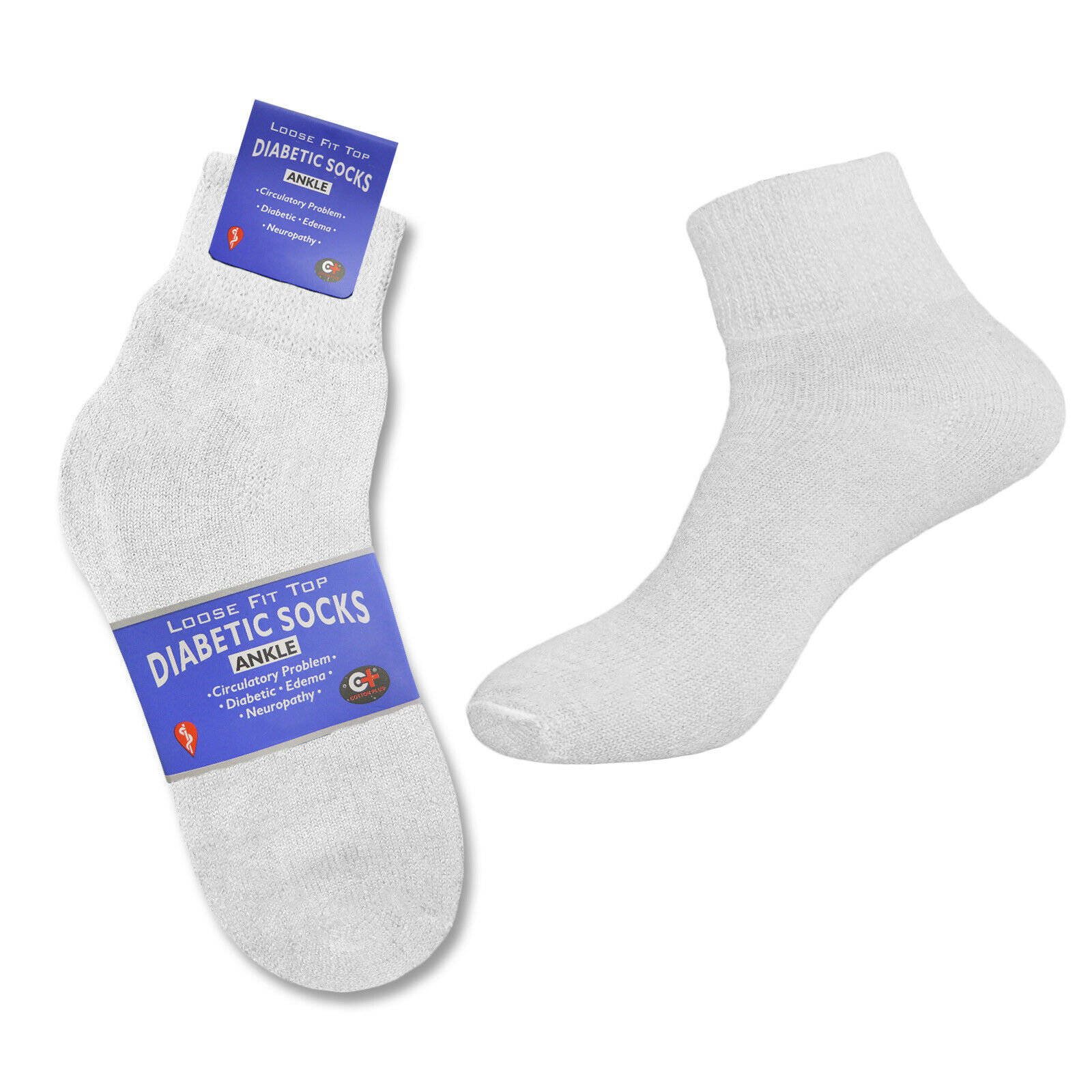 Para hombre 3-12 pares de calcetines de tobillo para diabéticos de apoyo a la salud, no fijos y de ajuste suelto - Imagen 8 de 43