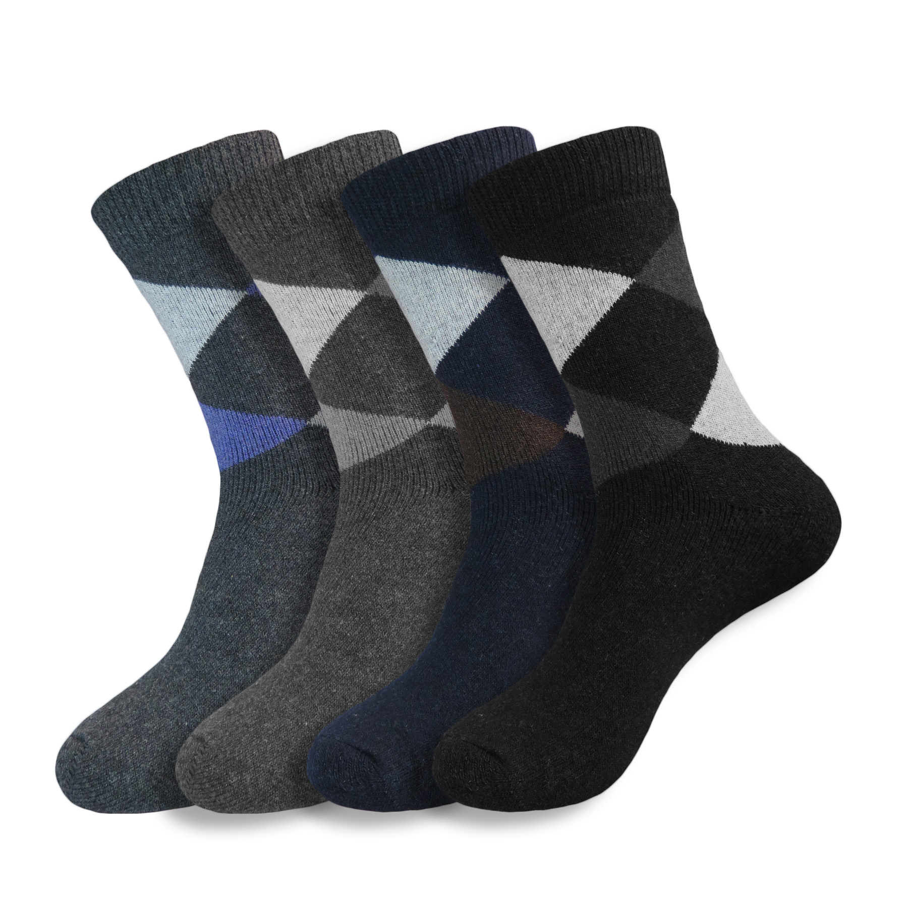 4 Pairs of Men's Soft Comfort Thick Casual Warm Wool Crew Socks - Picture 7 of 10