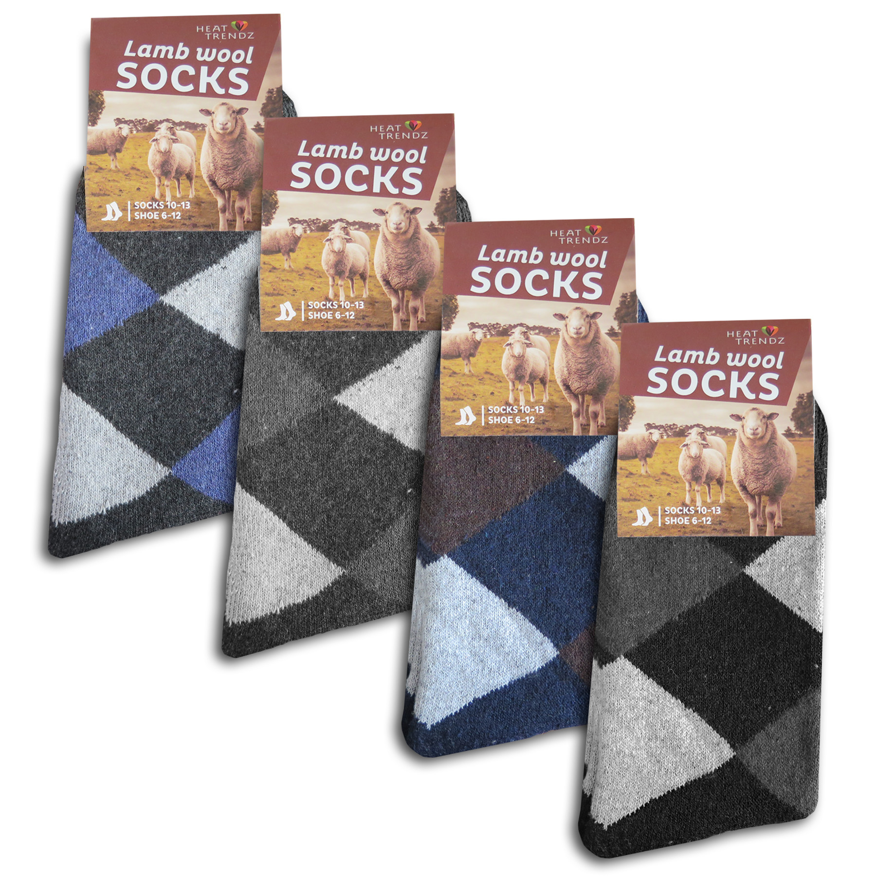4 Pairs of Men's Soft Comfort Thick Casual Warm Wool Crew Socks - Picture 8 of 10