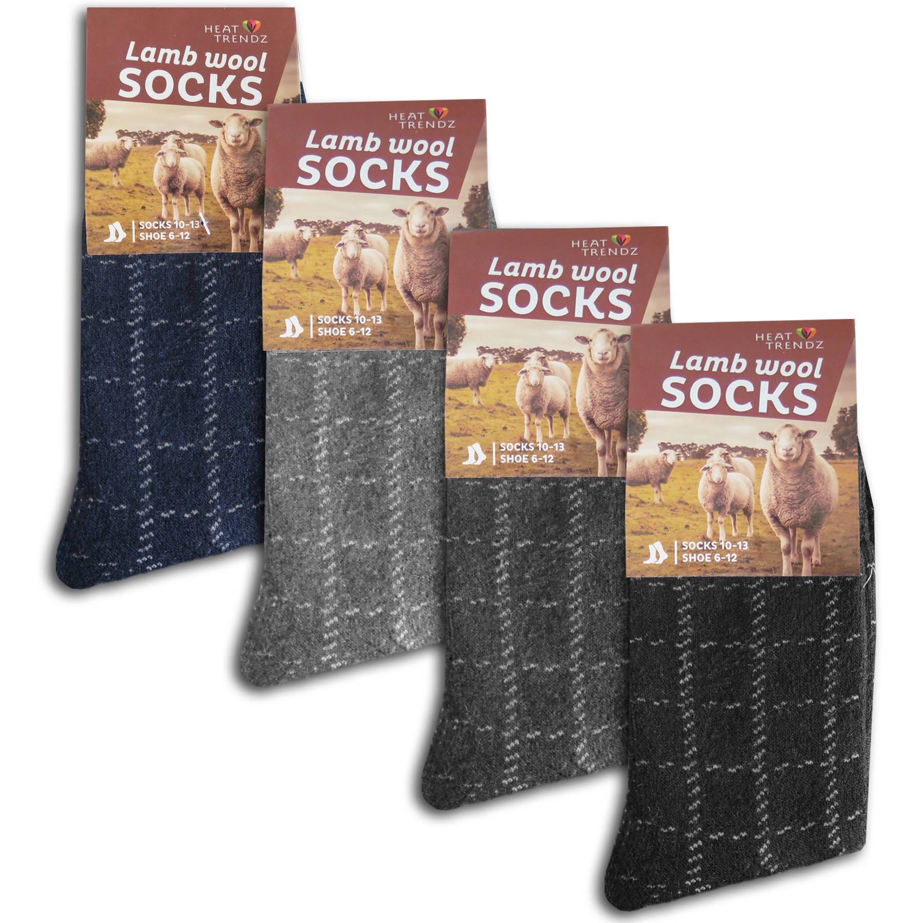 4 Pairs of Men's Soft Comfort Thick Casual Warm Wool Crew Socks - Picture 10 of 10