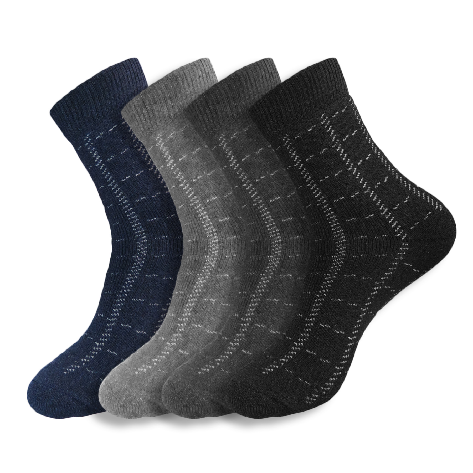 4 Pairs of Men's Soft Comfort Thick Casual Warm Wool Crew Socks - Picture 9 of 10