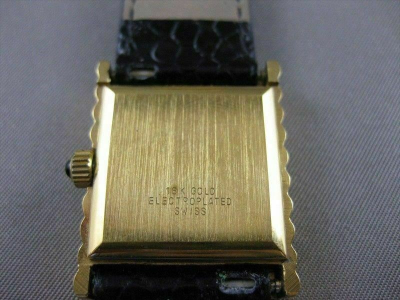 ANTIQUE SWISS CATENA 18K YELLOW GOLD ELECTRO LADY RECTANGLE WATCH
