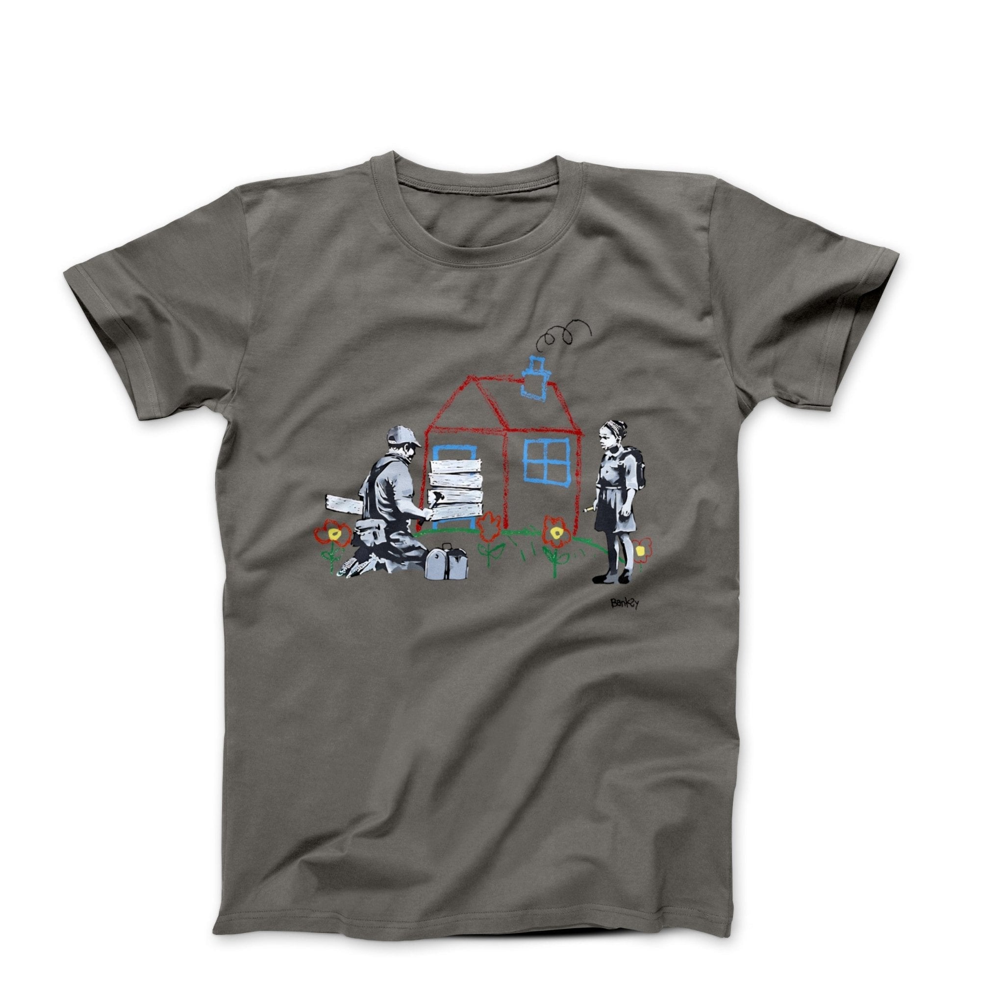 Banksy Boarded Crayon House Street Art T-shirt