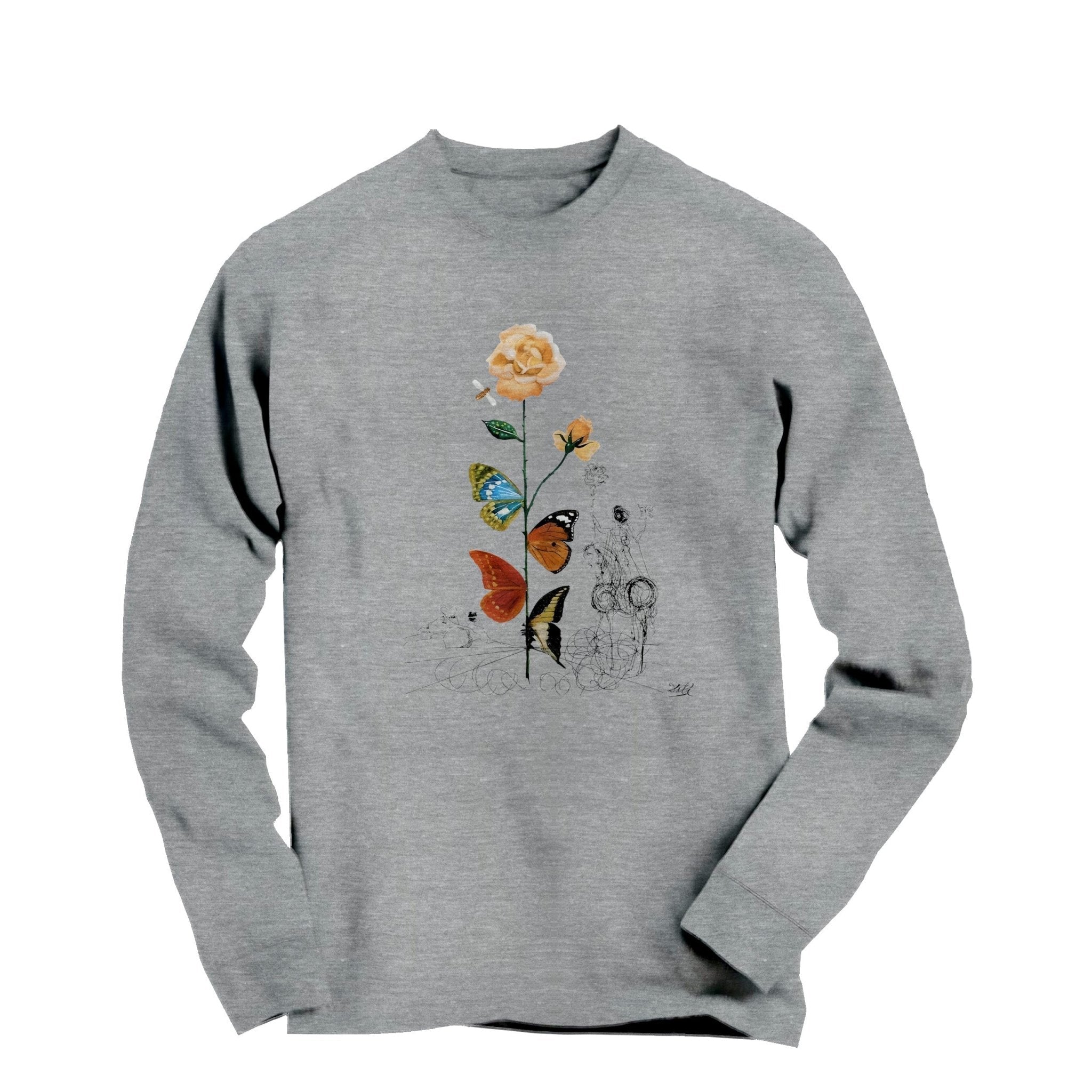 Dali Butterfly Rosa Art Long Sleeve Tee