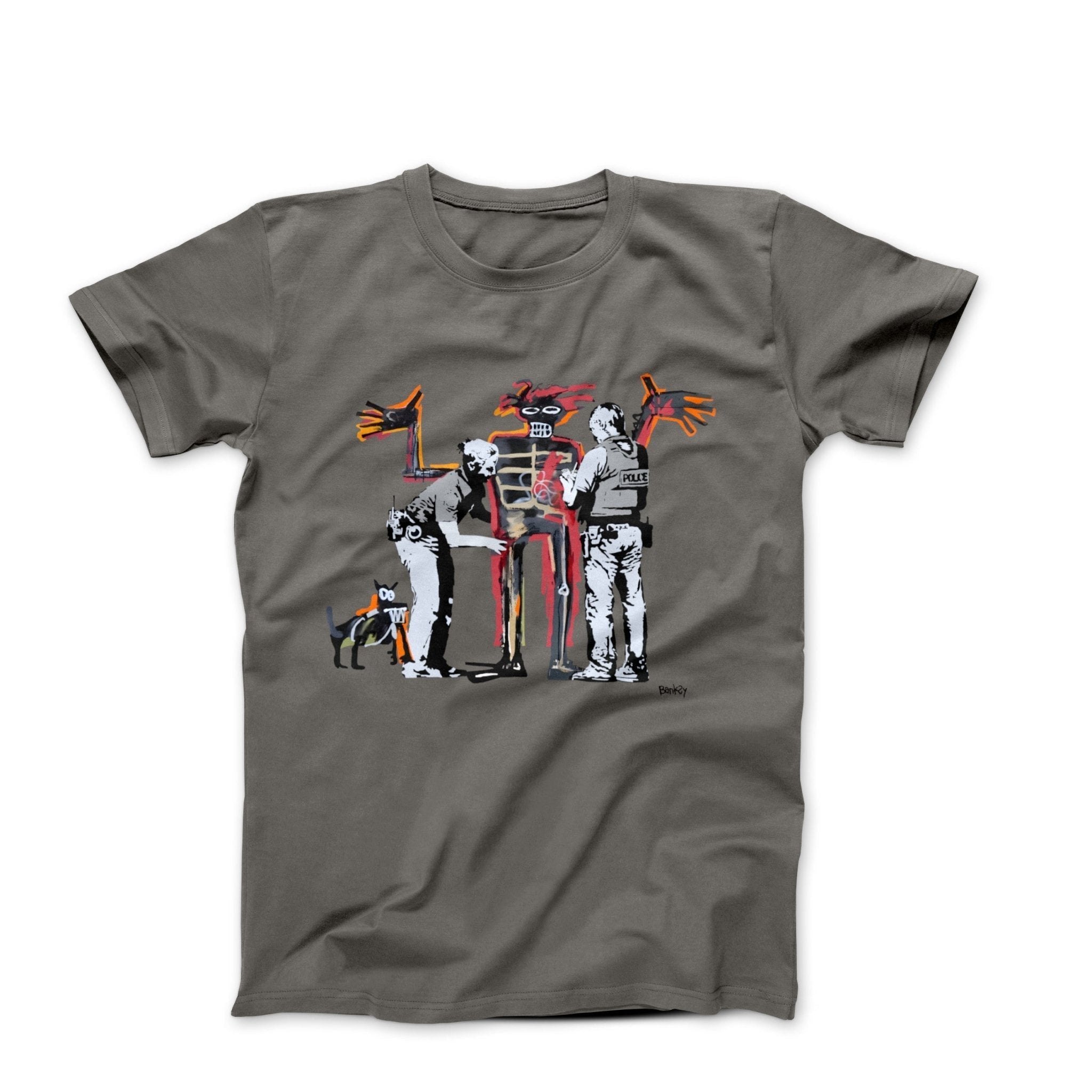 Banksy Boy & Dog In Stop and Search T-shirt