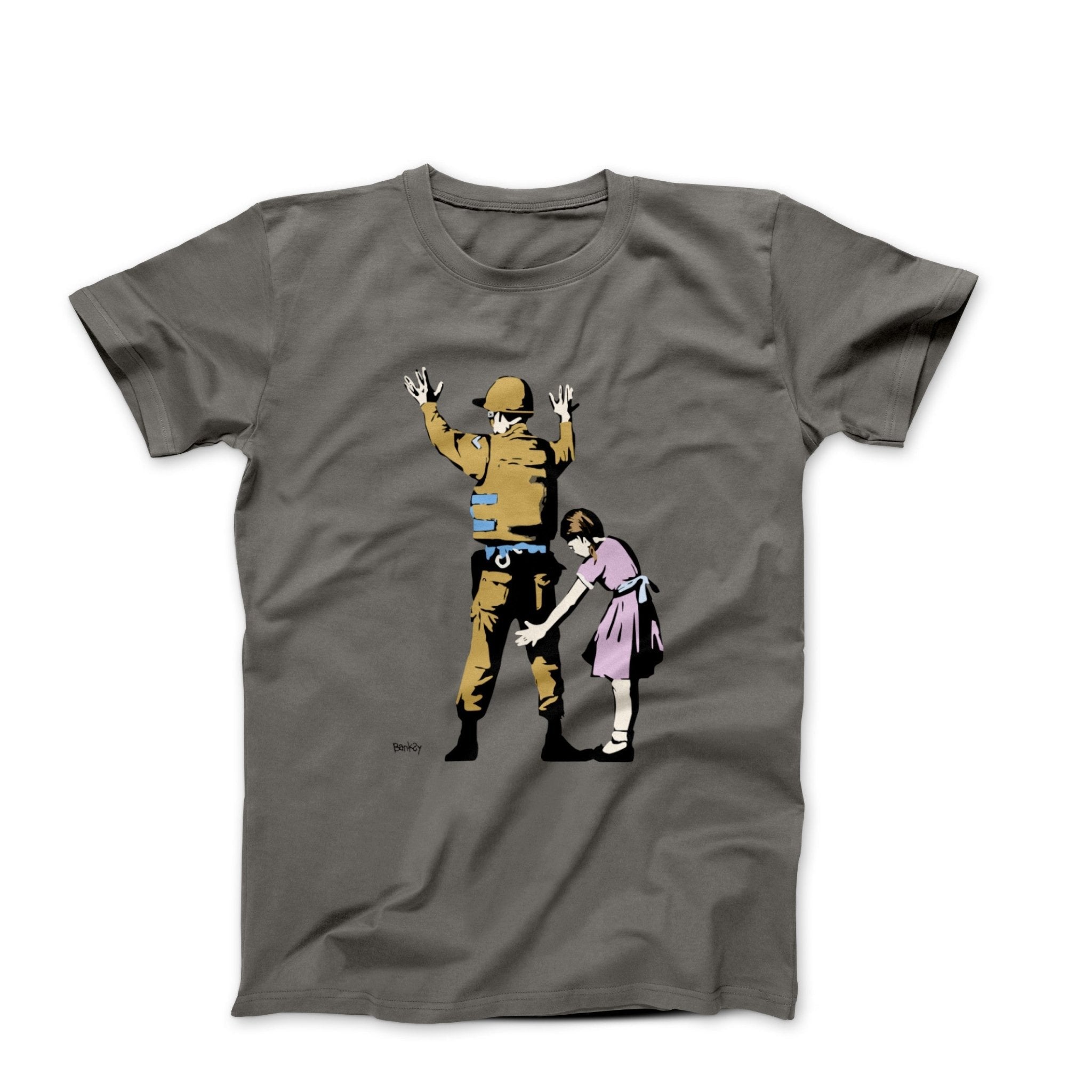 Banksy Girl Frisking Soldier Street Art T-shirt