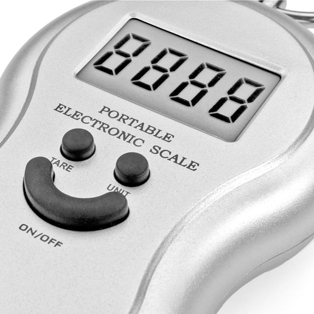 WTG Digital Hanging Luggage Scale - 45kg/99lb Capacity, Portable For Travel, Silver