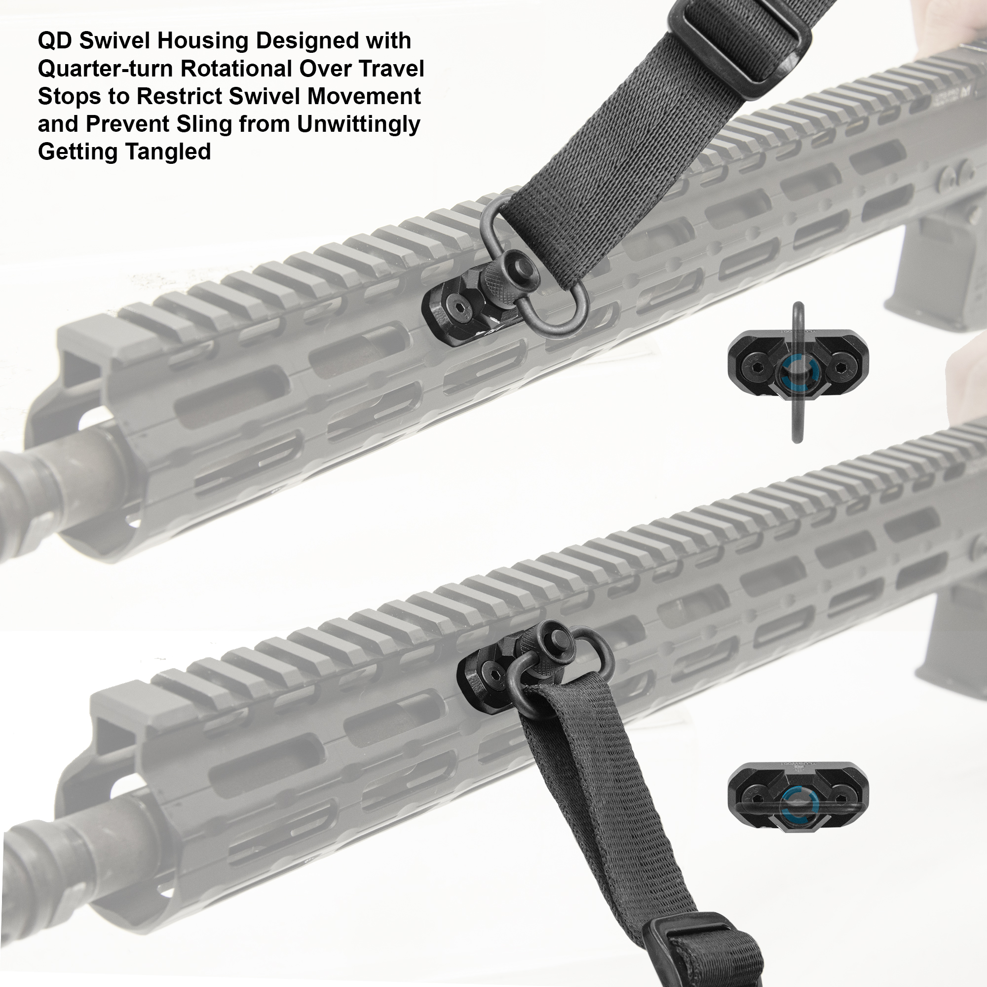 UTG PRO MLOK Standard Rifle Quick Detach Sling Swivel Adaptor Aluminum