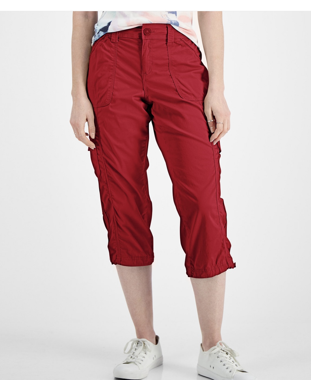 Style & Co. Women's Mid Rise Pockets BungeeHem Capri Pants Fire eBay