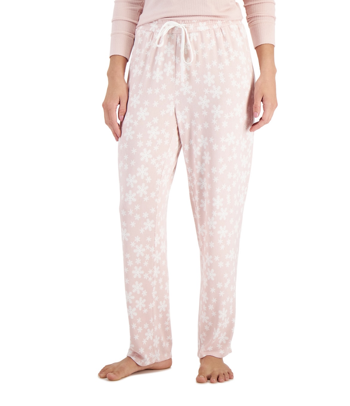 Charter Club Women's Butter Soft Printed Pajama Pants Chalky Rose Snowflake - Picture 3 of 3