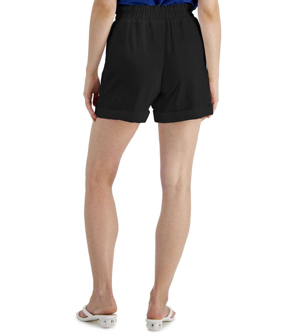 INC International Concepts Women's High Rise Twill Shorts Deep Black - Picture 6 of 15