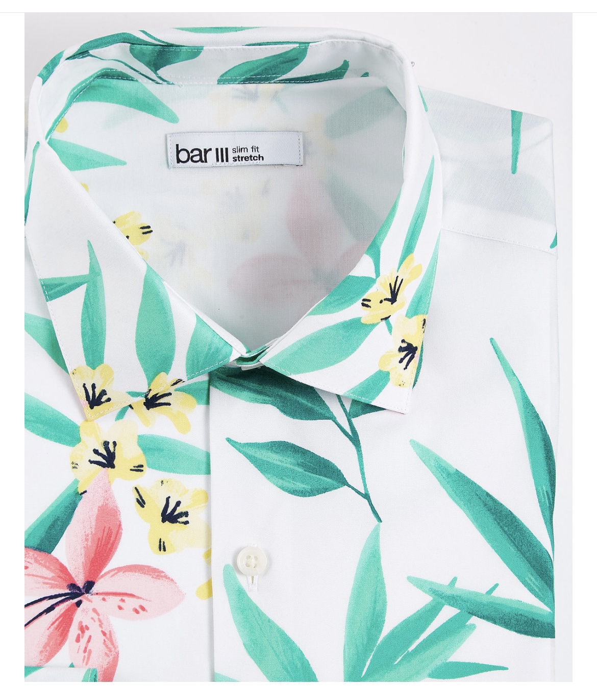 おまとめ3点 Bar III Men's Slim Fit Tropical-Print Dress Shirt White Green | eBay