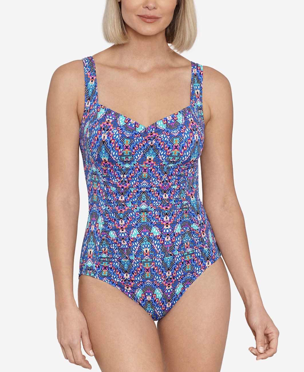 【海外限定】GinaBacconi ワンピース☆Purple Liv Seashell Prin Haleiwa Plunge One Piece Swimsuit - Roxy