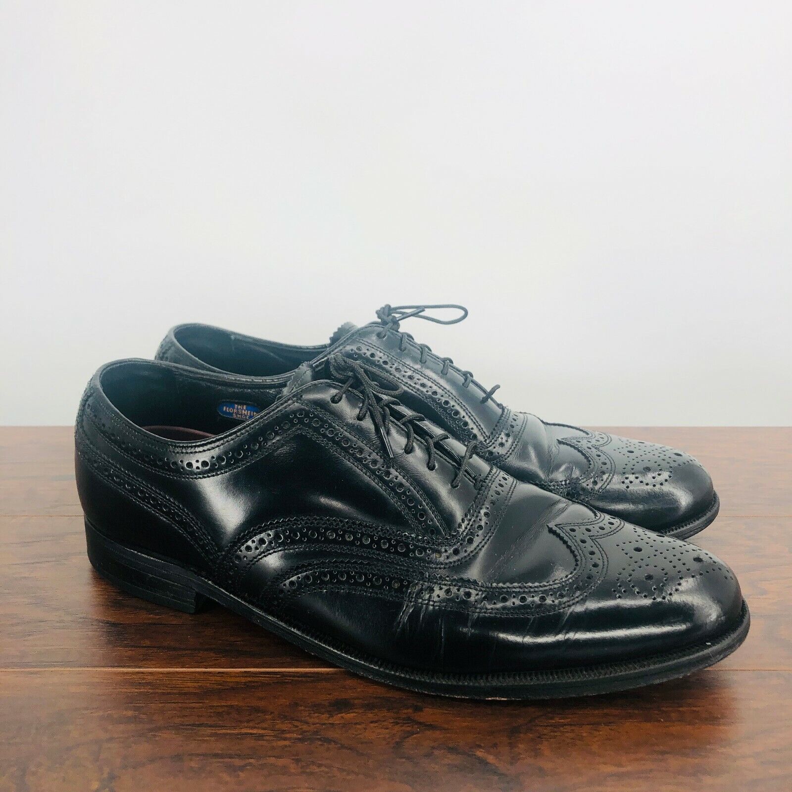 Florsheim Shoes Men's Black Leather Brogue Oxford Wingtip 20381