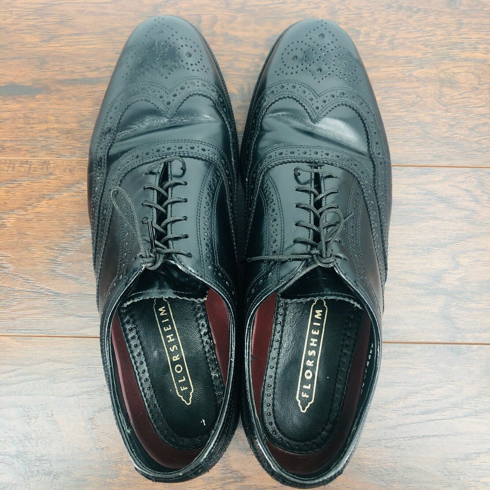 Chaussures Habillées Homme Florsheim En Cuir Noir - Style Brogue Oxford, Pointure 11 D