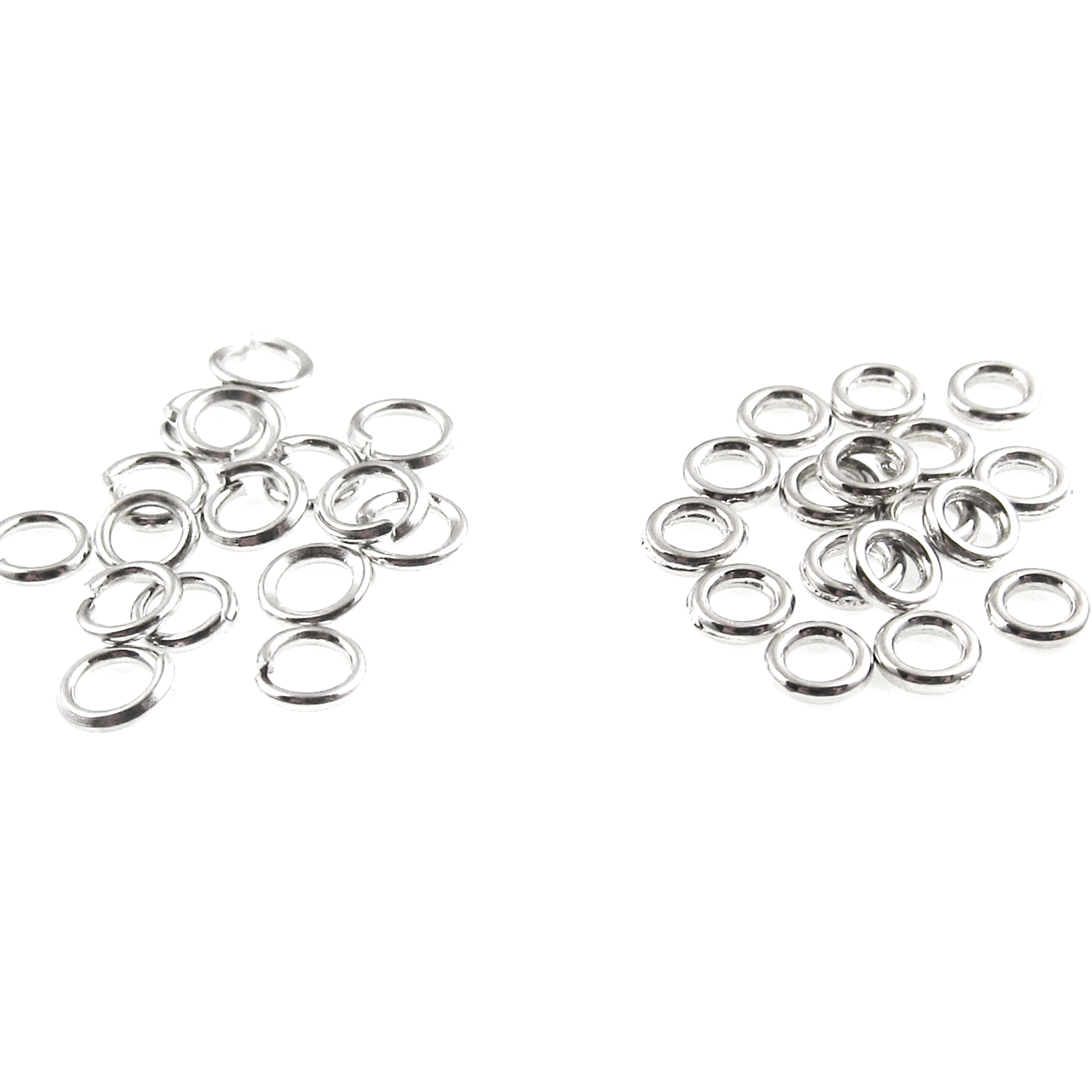 Silver Open and Closed 4mm Jump Ring Set, Jewelry Basics Findings (500