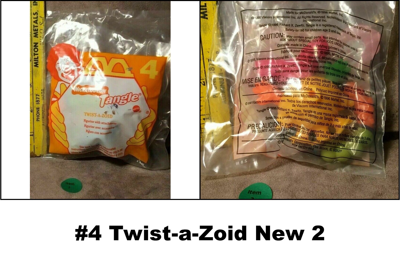 McDonald's 1997 Vintage Nickelodeon Tangle Twist A Zoid-Choose your Favorite! - Picture 8 of 10