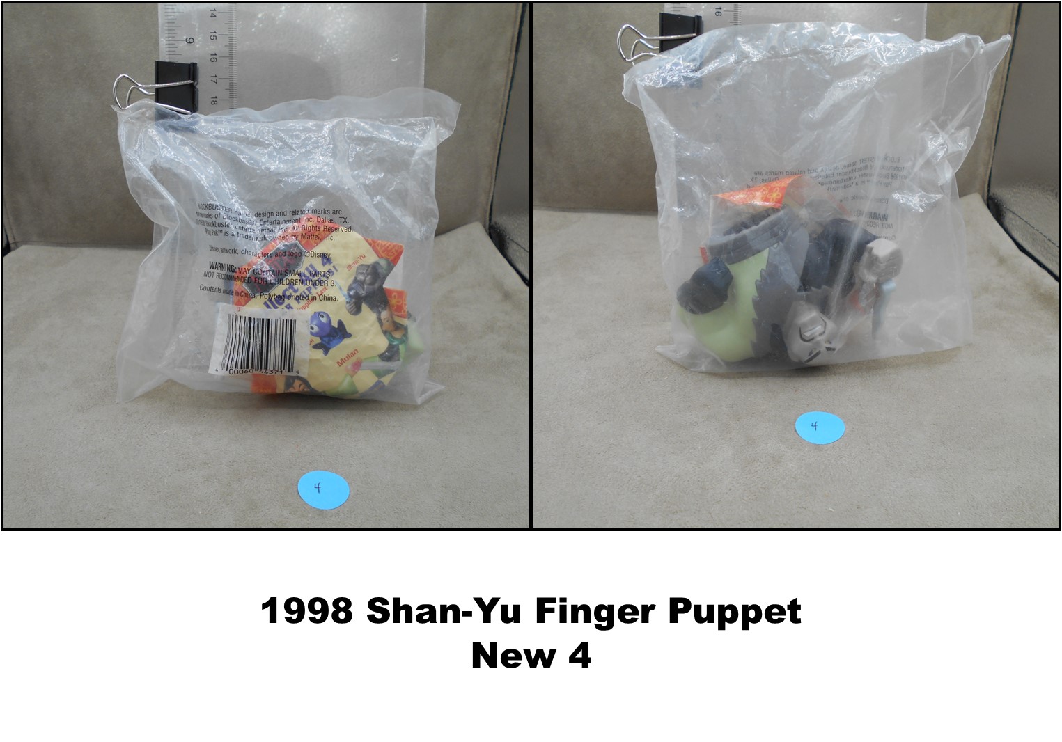 Blockbuster 1998 Play Pak Disney Mulan Finger Puppets-Pick! - Picture 24 of 29