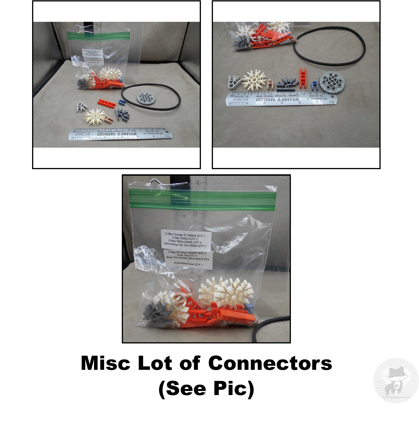 White 2-way Micro Connector - K'NEX Replacement Parts 2