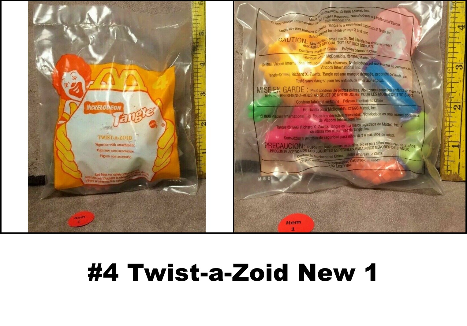 McDonald's 1997 Vintage Nickelodeon Tangle Twist A Zoid-Choose your Favorite! - Picture 7 of 10