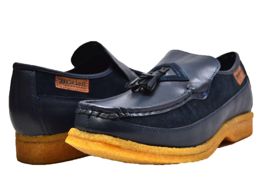 British Collection Men's Brooklyn I Leather & Suede Slip On Shoes - Picture 15 of 15