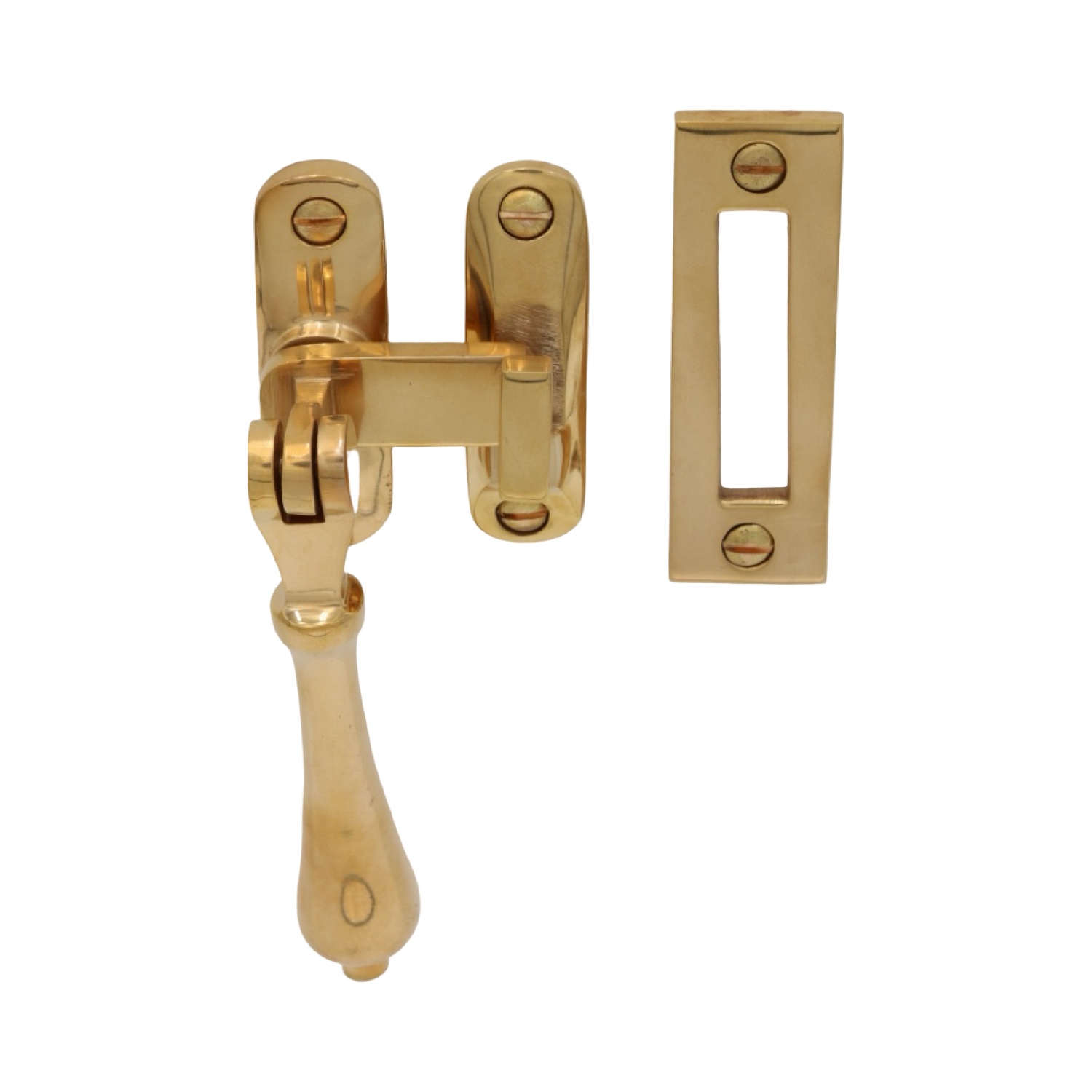 Window Casement Lock with Tear Drop Handle Antique Style - 2 Finish Choices