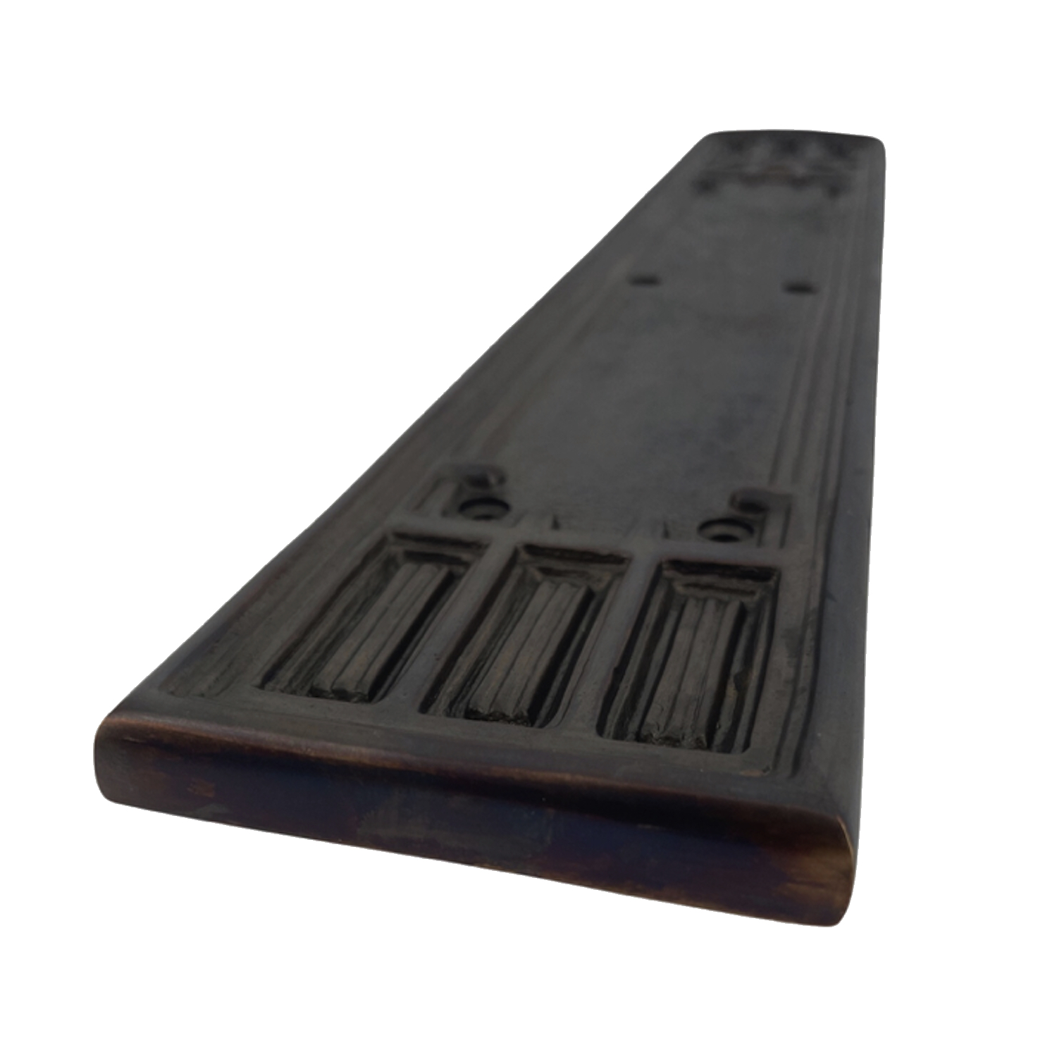 Placa de empuje del renacimiento griego en latón liso con parte superior arqueada 18 pulgadas - Imagen 10 de 10