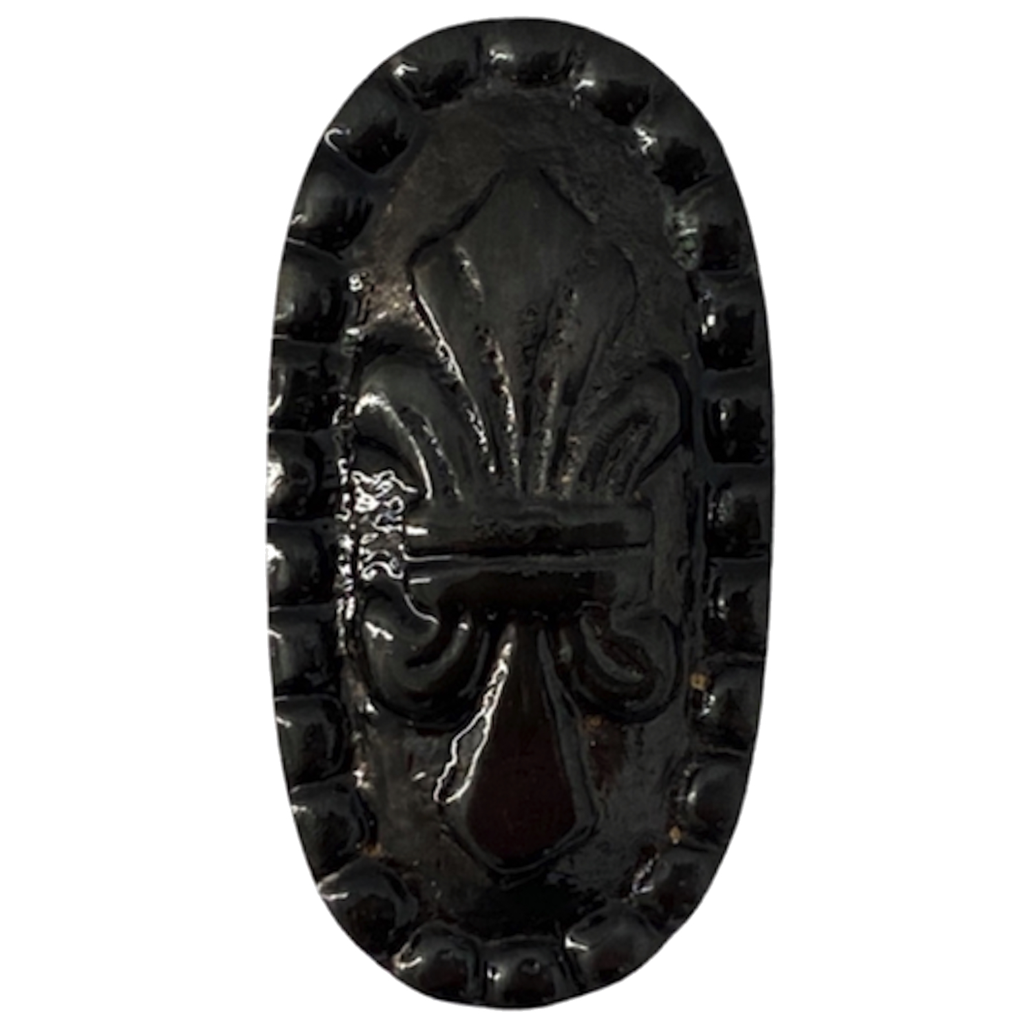 Solid Brass Fleur De Lis Oval Cabinet Knob 2 Inch -4 Choices of Finish - Picture 14 of 19